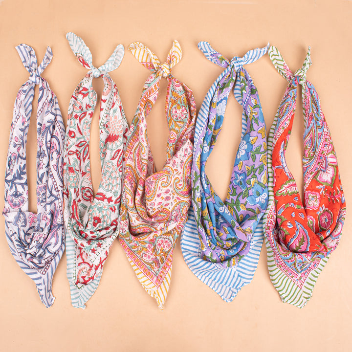 Set of 5 – Paisley Cotton Bandanas | Everyday Head Scarf