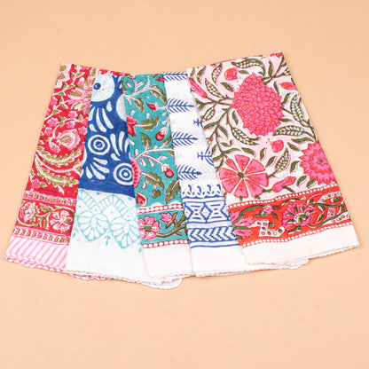 Set of 5 - Handmade Floral Cotton Bandana, Block Printed Paisley Scarf, Organic Lightweight Hair Or Neck Wrap, Bohemian Unisex Accessory, Eco Gift