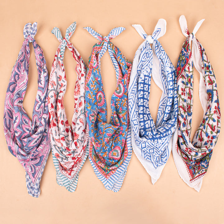 Set of 5 – Paisley Cotton Bandanas | Everyday Head Scarf