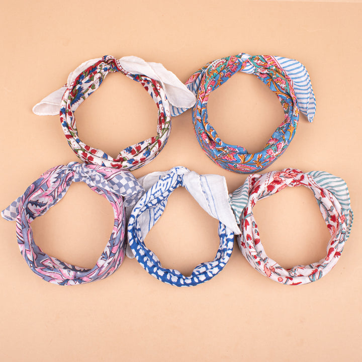 Set of 5 – Paisley Cotton Bandanas | Everyday Head Scarf