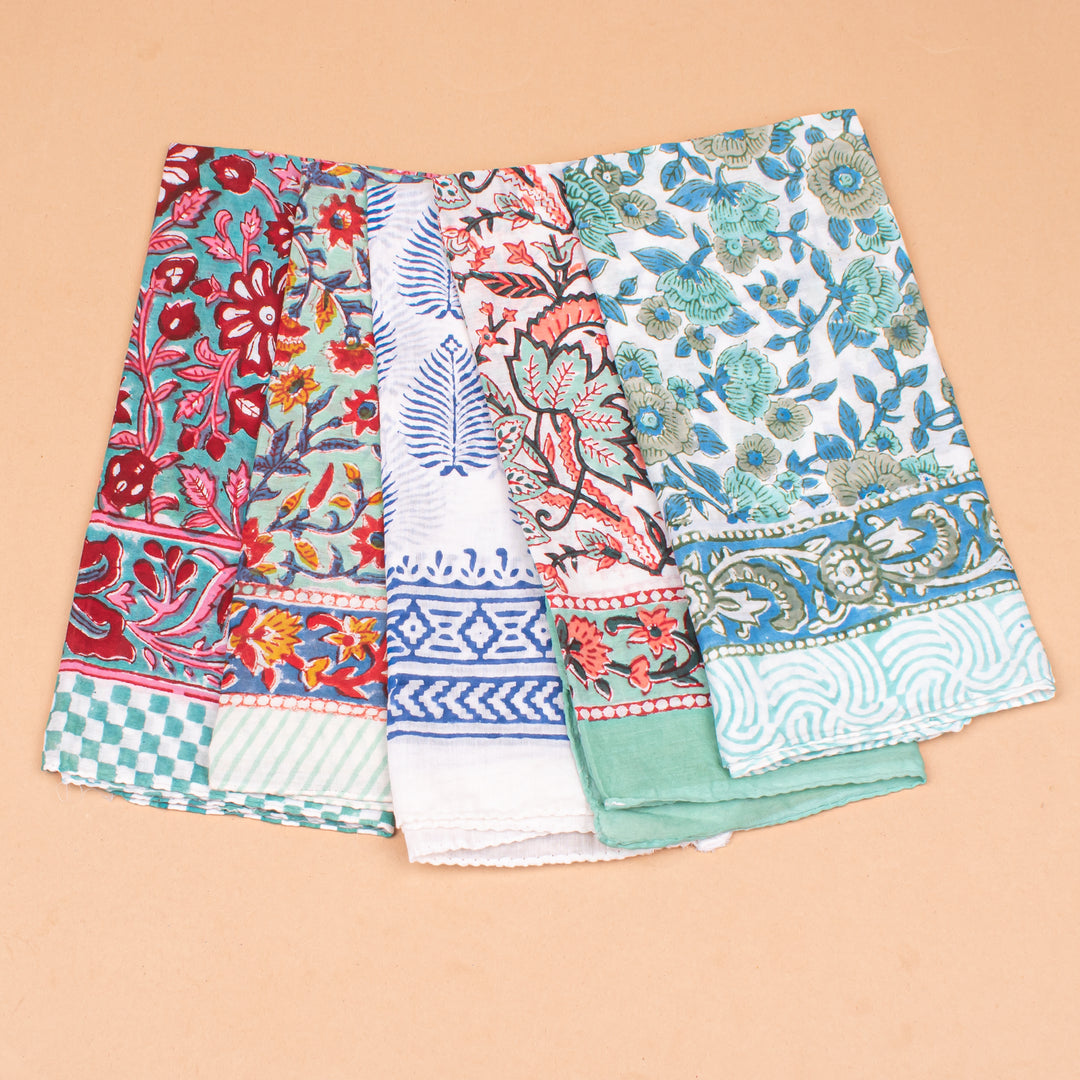 Set of 5 – Paisley Cotton Bandanas | Boho Head Scarf &amp; Hair Wrap