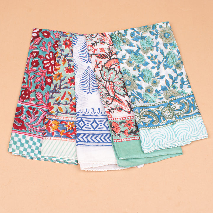 Set of 5 – Paisley Cotton Bandanas | Boho Head Scarf &amp; Hair Wrap