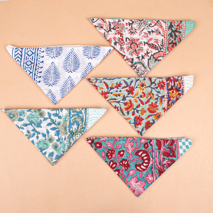 Set of 5 – Paisley Cotton Bandanas | Boho Head Scarf &amp; Hair Wrap