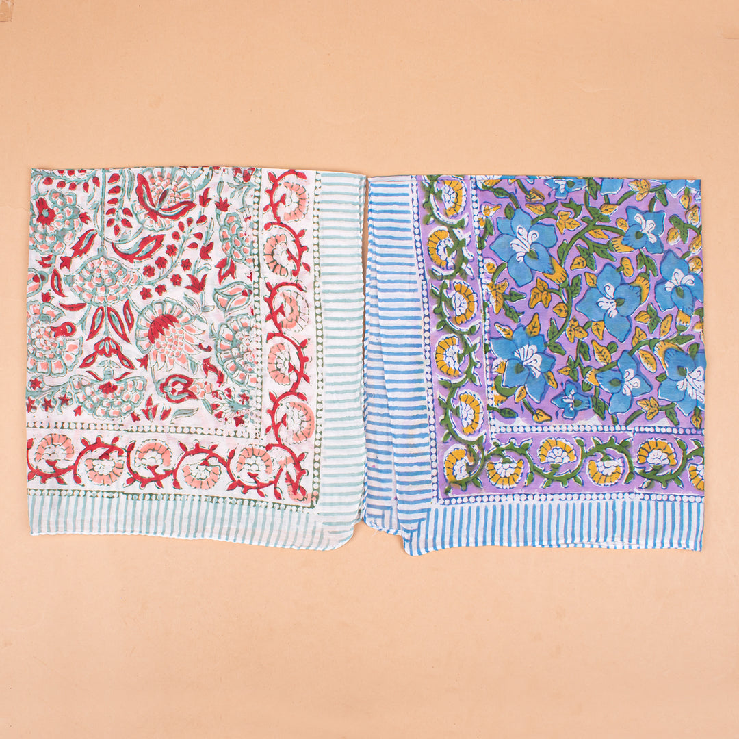 Set of 10 – Floral Cotton Bandanas | Head Scarf &amp; Hair Wrap