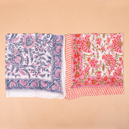 Set of 10 - Block Printed Cotton Bandana, Handmade Organic Paisley Scarf, Eco-Friendly Hair Or Neck Wrap, Bohemian Unisex Accessory, Eco-Friendly
