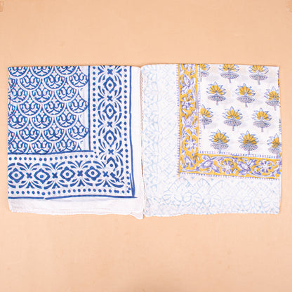 Set of 10 - Block Printed Cotton Bandana, Handmade Organic Paisley Scarf, Eco-Friendly Hair Or Neck Wrap, Bohemian Unisex Accessory, Eco-Friendly