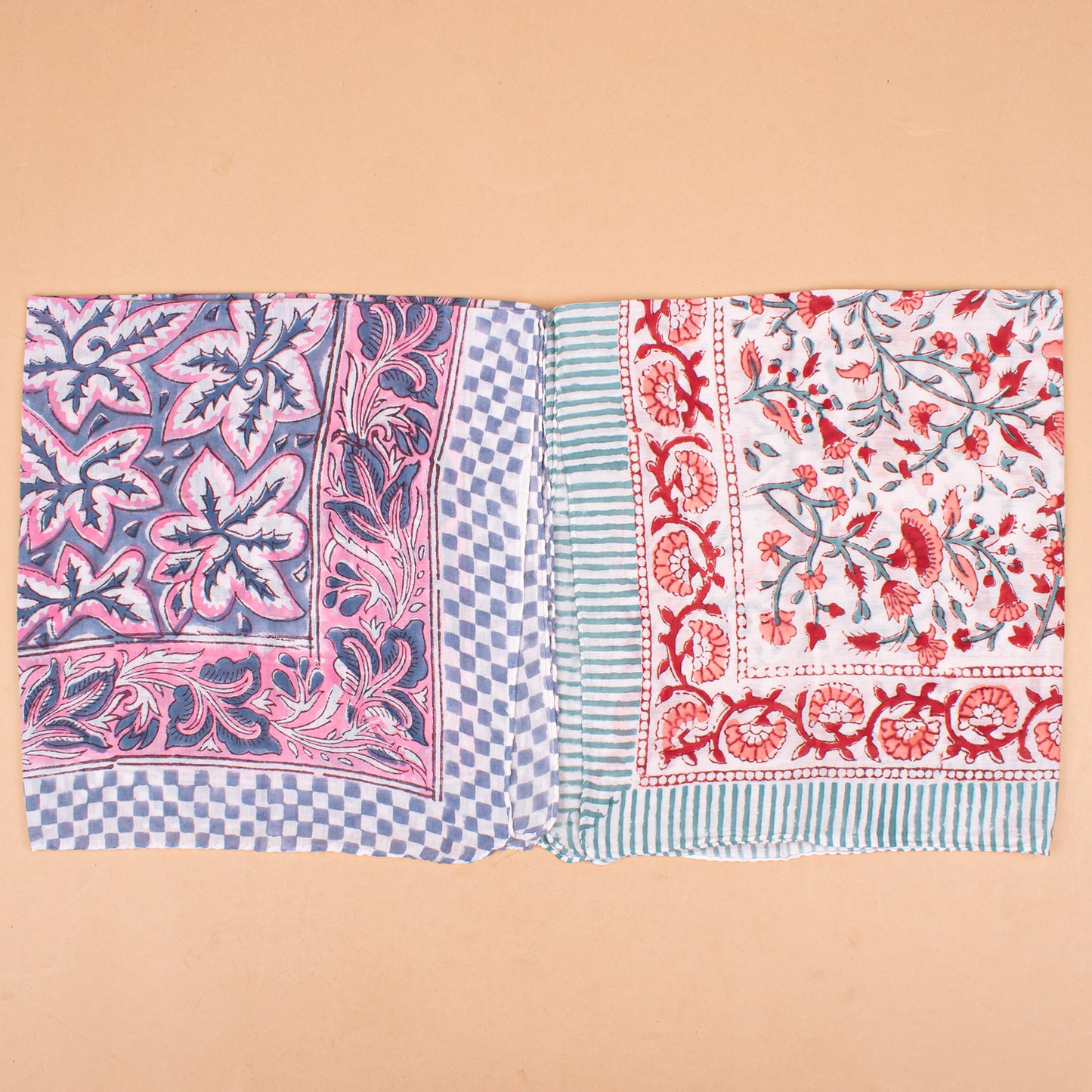 Set of 10 - Handcrafted Organic Cotton Bandana, Block Printed Paisley Scarf, Reusable Hair Or Neck Wrap, Bohemian Unisex Accessory, Gift For All