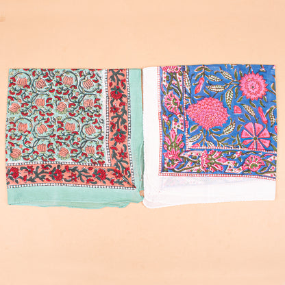 Set of 10 - Handcrafted Organic Cotton Bandana, Block Printed Paisley Scarf, Reusable Hair Or Neck Wrap, Bohemian Unisex Accessory, Gift For All