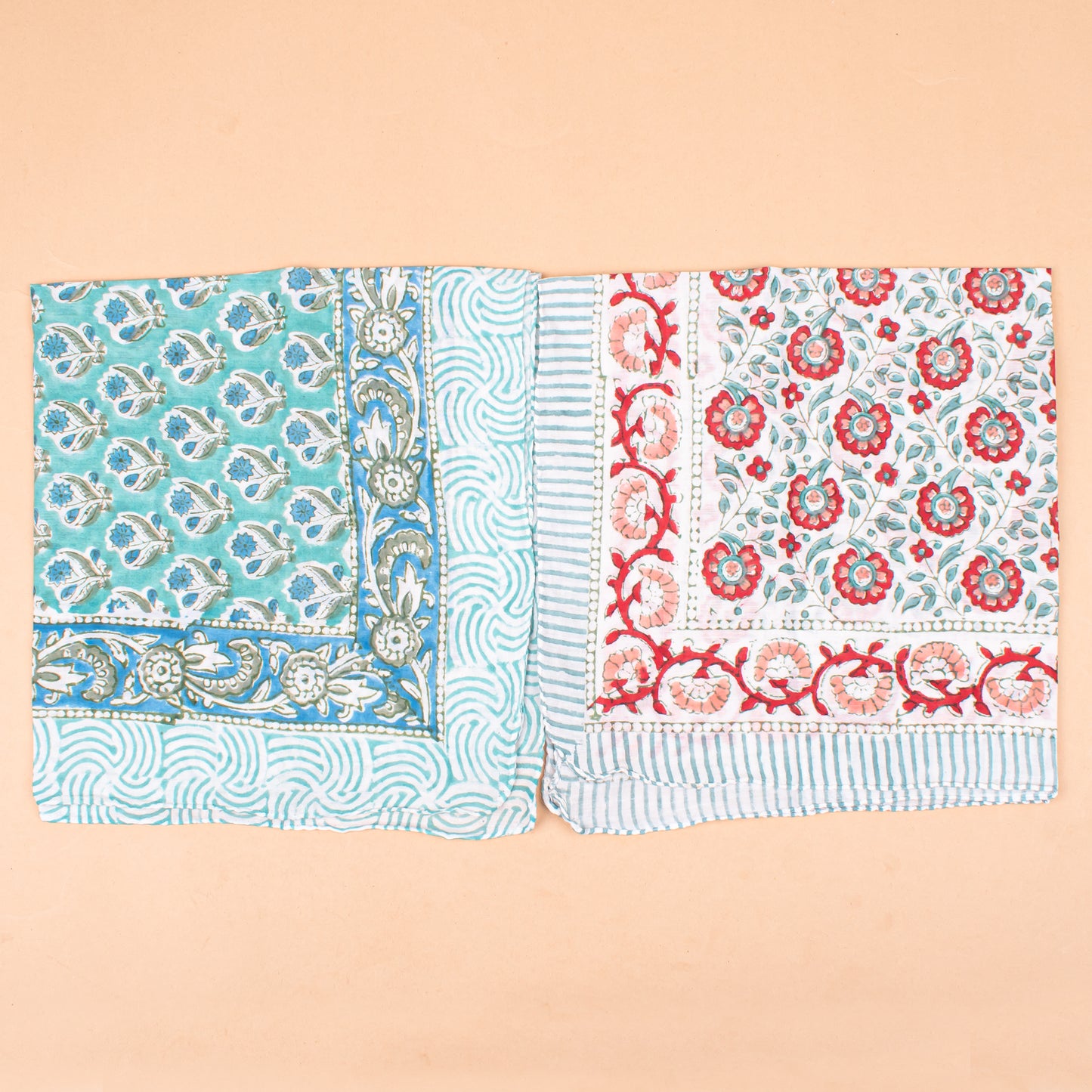 Set of 10 - Handcrafted Organic Cotton Bandana, Block Printed Paisley Scarf, Reusable Hair Or Neck Wrap, Bohemian Unisex Accessory, Gift For All