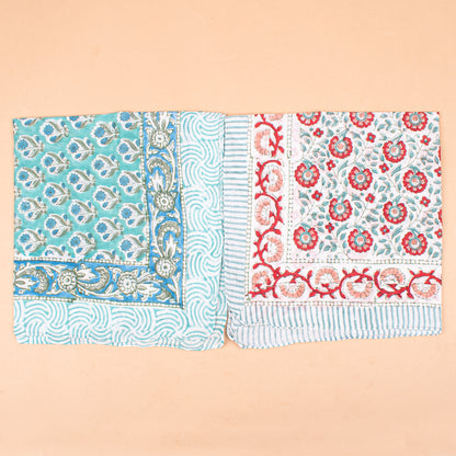 Set of 10 - Handcrafted Organic Cotton Bandana, Block Printed Paisley Scarf, Reusable Hair Or Neck Wrap, Bohemian Unisex Accessory, Gift For All