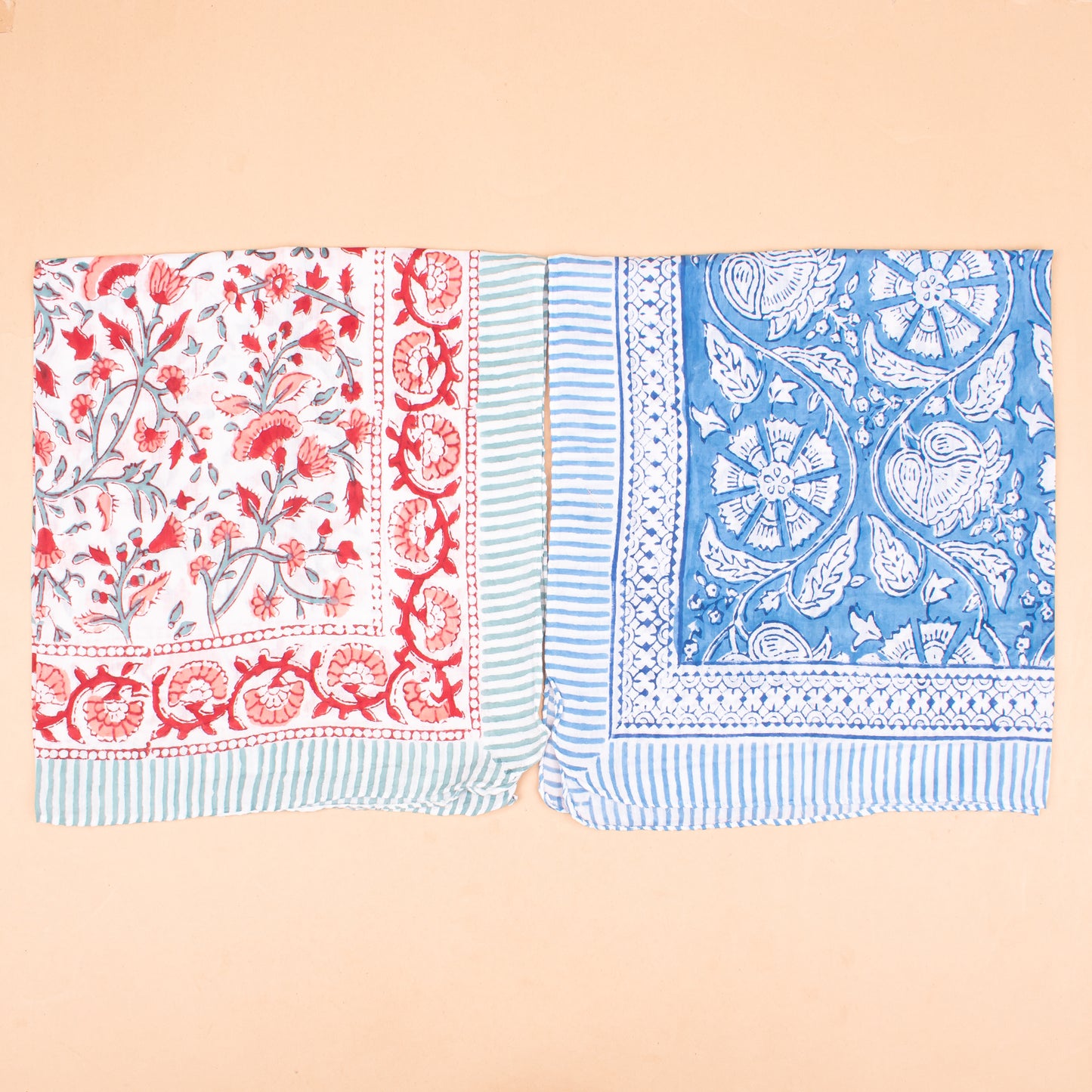 Set of 10 - Boho Paisley Cotton Bandana, Hand Block Printed Scarf, Versatile Neck Or Hair Wrap, Sustainable Accessory, Thoughtful Gift In Vibrant Colors
