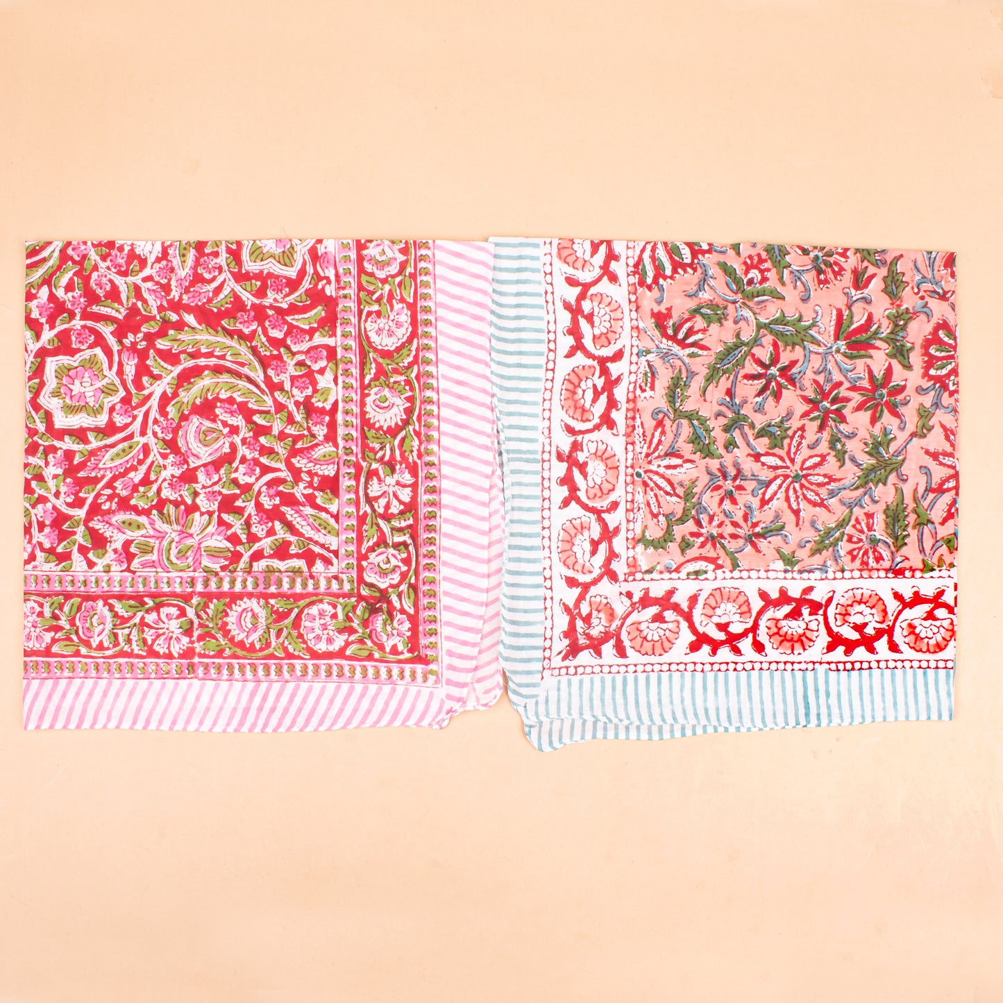Set of 10 - Boho Paisley Cotton Bandana, Hand Block Printed Scarf, Versatile Neck Or Hair Wrap, Sustainable Accessory, Thoughtful Gift In Vibrant Colors