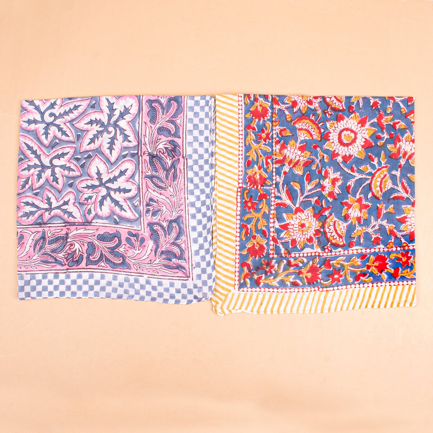 Set of 10 - Handcrafted Cotton Bandana, Traditional Block Printed Boho Scarf, Lightweight Organic Hair Or Neck Wrap, Unisex Fashion Gift, Eco-Friendly Accessory