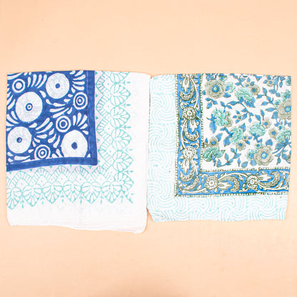 Set of 10 - Handcrafted Cotton Bandana, Traditional Block Printed Boho Scarf, Lightweight Organic Hair Or Neck Wrap, Unisex Fashion Gift, Eco-Friendly Accessory