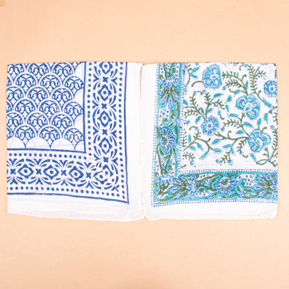Set of 10 - Handcrafted Cotton Bandana, Traditional Block Printed Boho Scarf, Lightweight Organic Hair Or Neck Wrap, Unisex Fashion Gift, Eco-Friendly Accessory