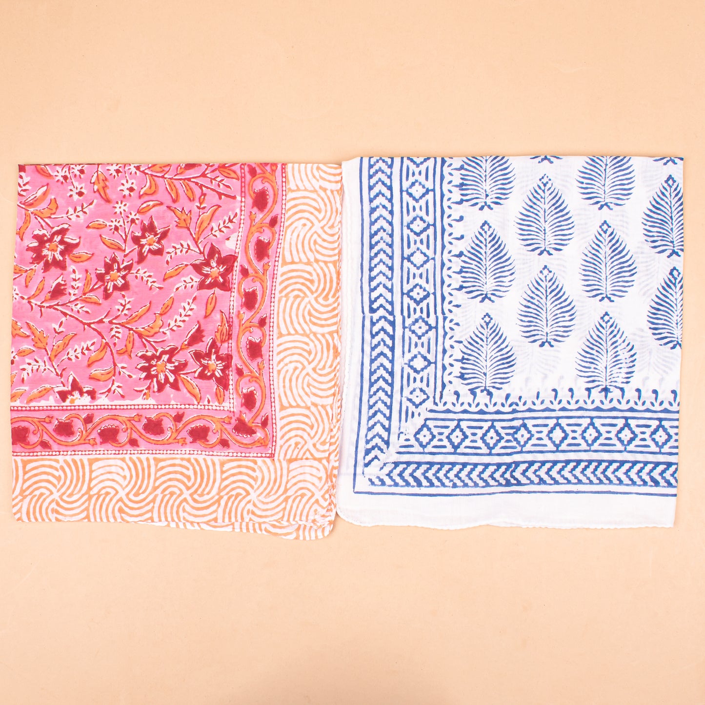 Set of 10 - Hand Block Printed Cotton Bandana, Lightweight Hair Or Neck Wrap, Bohemian Paisley Scarf, Eco-Friendly Unisex Accessory, Unique Artisan Gift