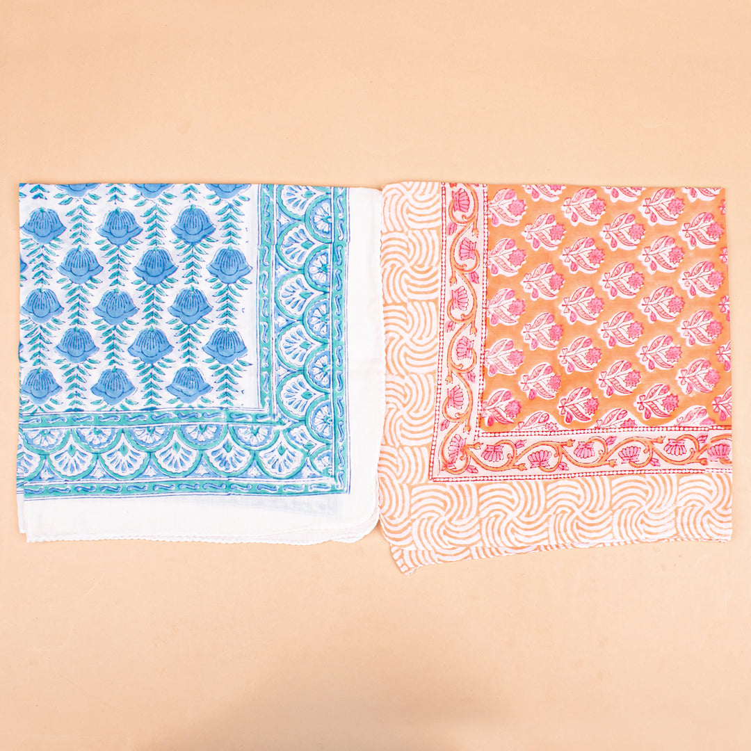 Set of 10 – Floral Cotton Bandanas | Boho Head Scarf &amp; Hair Wrap
