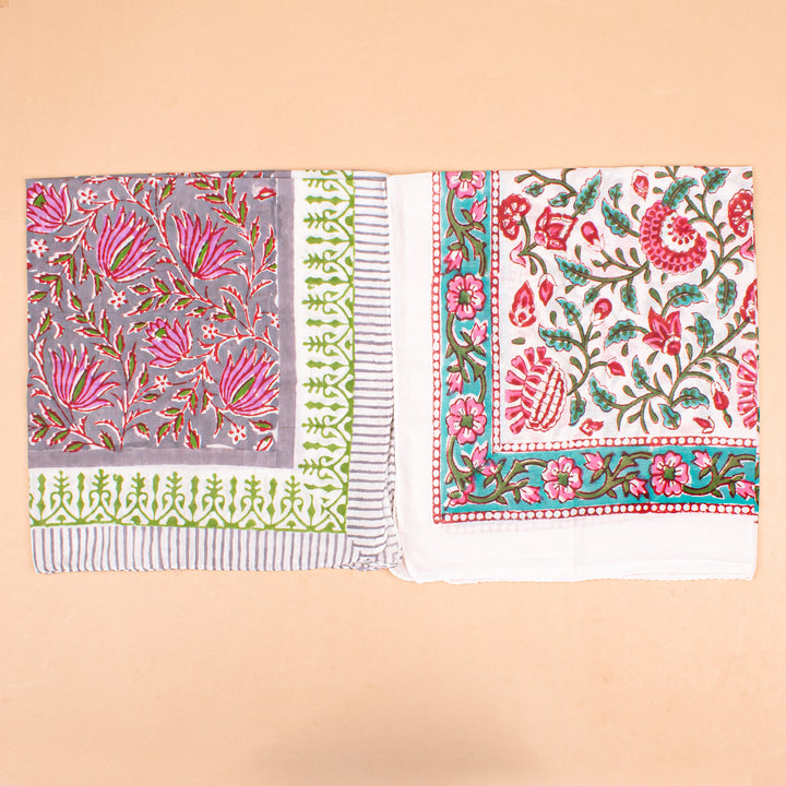 Set of 10 – Floral Cotton Bandanas | Boho Head Scarf &amp; Hair Wrap