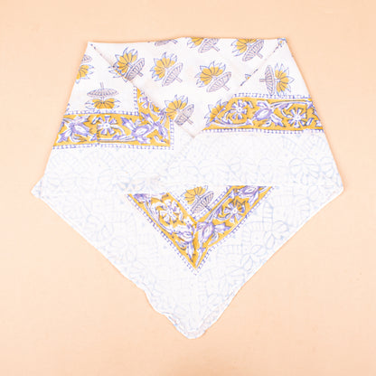 Set of 7 - Handmade Paisley Cotton Bandana, Block Printed Organic Scarf, Lightweight Neck Or Hair Wrap, Boho Unisex Accessory, Sustainable Gift Idea