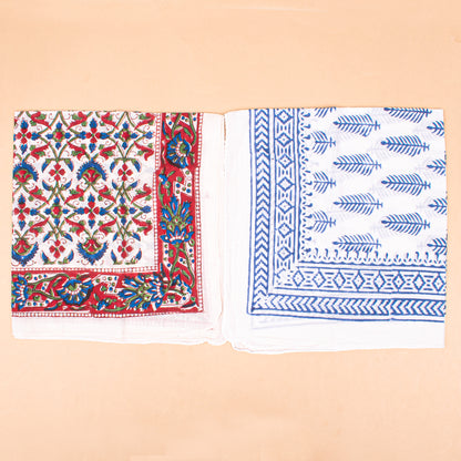 Set of 7 - Handcrafted Organic Cotton Bandana, Paisley Boho Scarf, Block Printed Hair Or Neck Wrap, Lightweight Sustainable Accessory