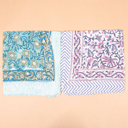 Set of 7 - Lightweight Hair Or Neck Wrap, Block Printed Organic Cotton Bandana, Handmade Paisley Scarf, Unisex Boho Accessory, Eco-Friendly Gift