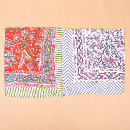 Set of 7 - Handmade Boho Cotton Bandanas, Organic Lightweight Hair, Wrist Or Neck Wrap, Block Printed Paisley Scarf, Perfect Eco-Friendly Gift Idea For All