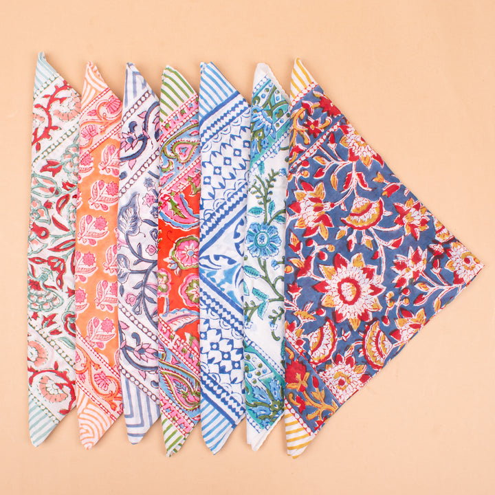 Set of 7 – Paisley Cotton Bandanas | Head Scarf &amp; Hair Wrap