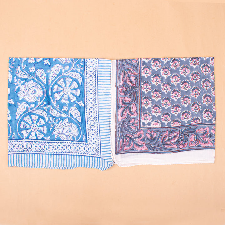 Set of 7 – Floral Cotton Bandanas | Printed Head Scarf &amp; Hair Wrap