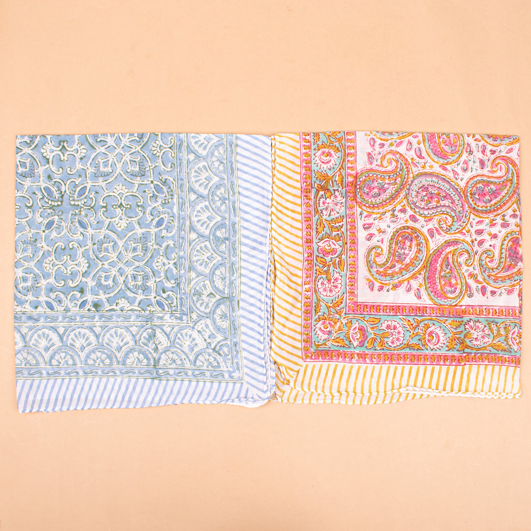 Set of 7 – Floral Cotton Bandanas | Printed Head Scarf &amp; Hair Wrap