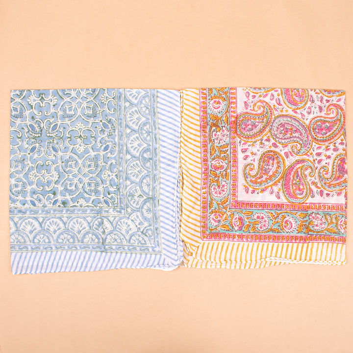 Set of 7 – Floral Cotton Bandanas | Printed Head Scarf &amp; Hair Wrap