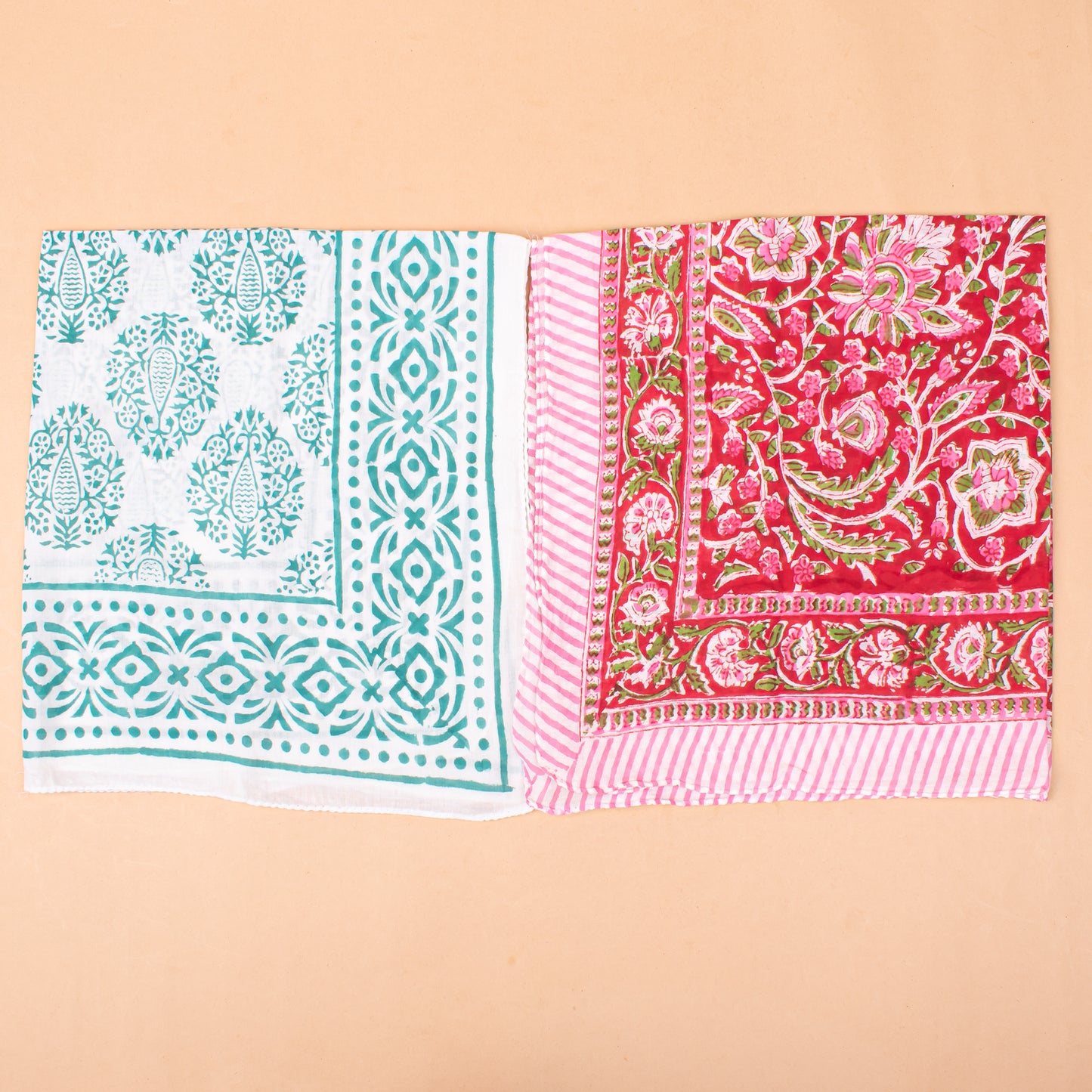 Set of 7 - Paisley Print Cotton Bandana, Handmade Organic Scarf, Cotton Wrist, Hair Or Neck Wrap, Boho Unisex Fashion Gift, Eco-Friendly Sustainable Accessory