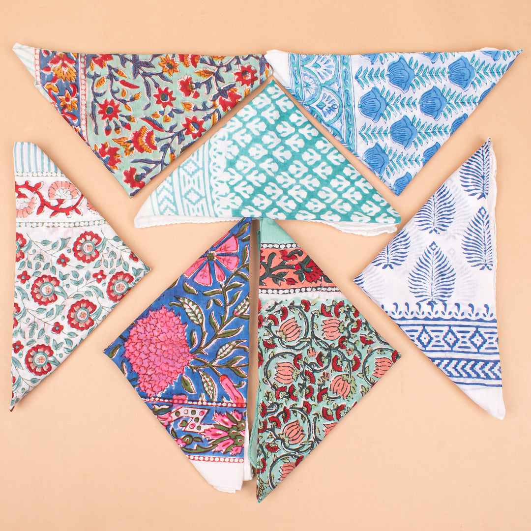 Set of 7 – Paisley Cotton Bandanas | Boho Head Scarf &amp; Hair Wrap
