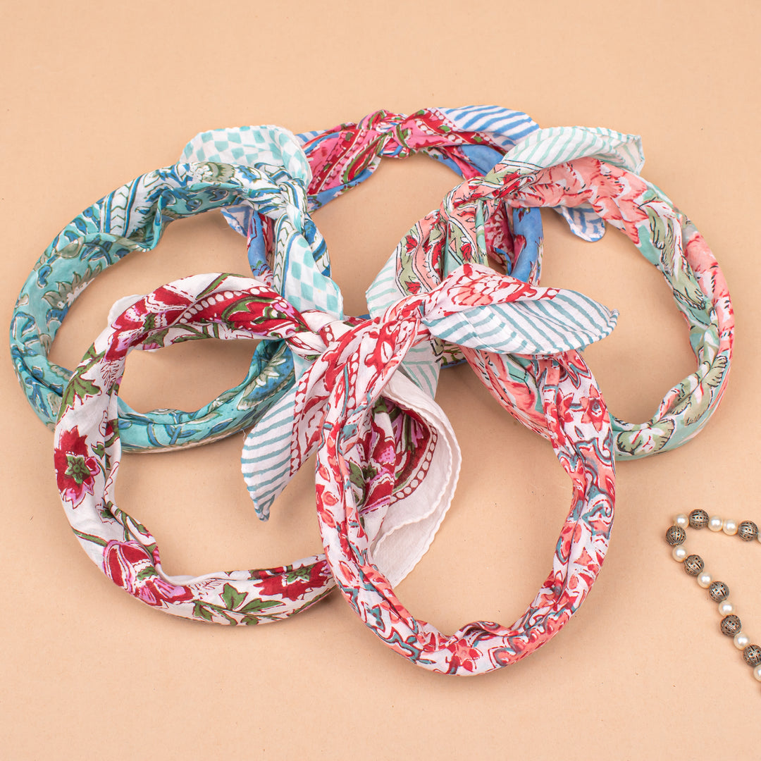 Set of 100 – Floral Cotton Bandanas | Hair Scarf &amp; Neck Wrap