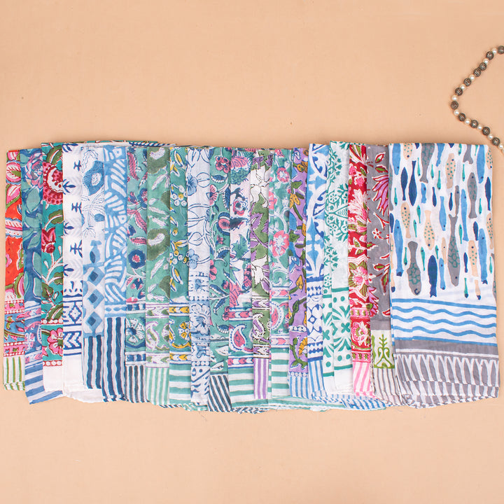 Set of 100 – Floral Cotton Bandanas | Hair Scarf &amp; Neck Wrap