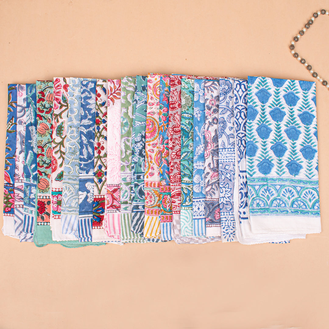 Set of 100 – Floral Cotton Bandanas | Hair Scarf &amp; Neck Wrap