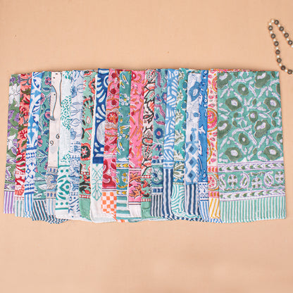 Set of 95 - Floral Paisley Organic Cotton Bandana, Hand Block Printed Lightweight Scarf, Boho Hair Or Neck Wrap, Sustainable Fashion Accessory, Eco-Friendly Gift Idea