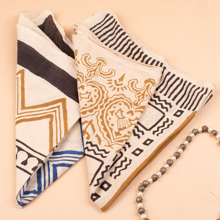 Set of 2 – Vintage Cotton Bandanas | Neck Scarf &amp; Head Wrap