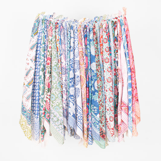 Set of 90 - Handmade Cotton Bandana, Organic Block Printed Boho Scarf, Cotton Face, Neck Or Hair Wrap, Sustainable Fashion Gift, Floral Design For All