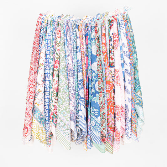 Set of 85 - Lightweight Boho Cotton Bandana, Handcrafted Organic Scarf, Block Printed Hair Or Neck Wrap, Unisex Sustainable Fashion Accessory, Eco-Friendly Gift