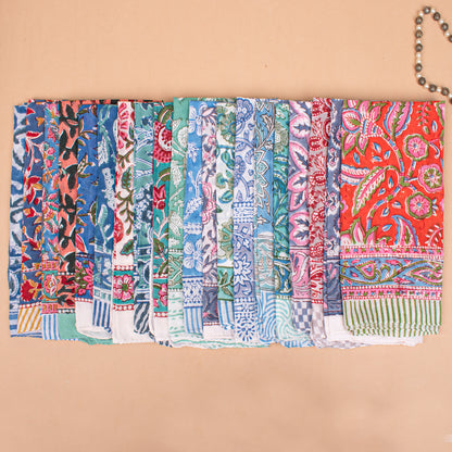 Set of 85 - Lightweight Boho Cotton Bandana, Handcrafted Organic Scarf, Block Printed Hair Or Neck Wrap, Unisex Sustainable Fashion Accessory, Eco-Friendly Gift