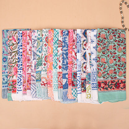 Set of 85 - Lightweight Boho Cotton Bandana, Handcrafted Organic Scarf, Block Printed Hair Or Neck Wrap, Unisex Sustainable Fashion Accessory, Eco-Friendly Gift
