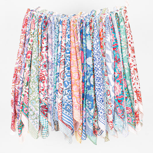 Set of 70 - Paisley Floral Boho Cotton Bandana, Handmade Organic Scarf, Lightweight Hair Or Neck Wrap, Sustainable Gift, Unisex Eco-Friendly Accessory