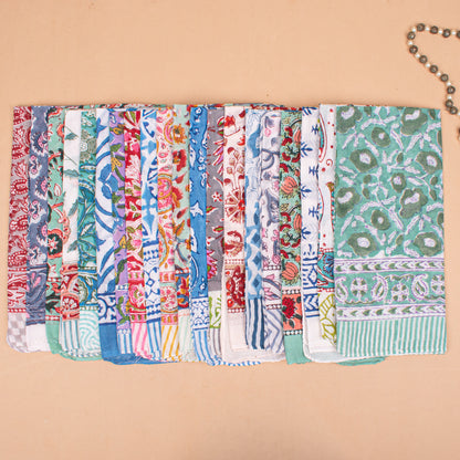 Set of 70 - Paisley Floral Boho Cotton Bandana, Handmade Organic Scarf, Lightweight Hair Or Neck Wrap, Sustainable Gift, Unisex Eco-Friendly Accessory