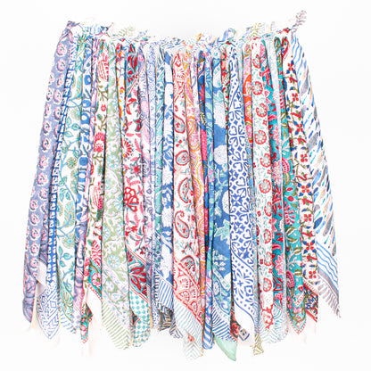 Set of 60 - Lightweight Organic Cotton Bandana, Block Printed Paisley & Floral Scarf, Handmade Hair Or Neck Wrap, Boho Unisex Sustainable Fashion Gift