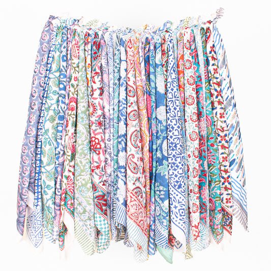 Set of 60 - Lightweight Organic Cotton Bandana, Block Printed Paisley & Floral Scarf, Handmade Hair Or Neck Wrap, Boho Unisex Sustainable Fashion Gift