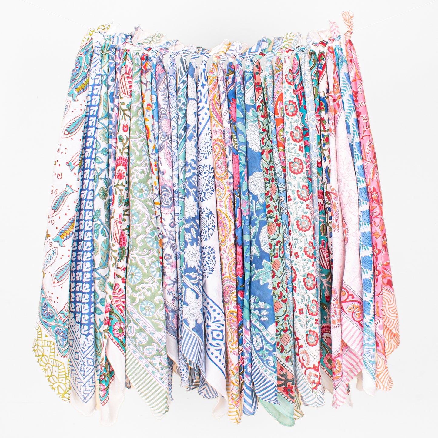 Set of 55 - Handmade Boho Cotton Bandana, Organic Block Printed Scarf, Paisley Hair Or Neck Wrap, Sustainable Unisex Fashion Accessory, Eco-Friendly Gift