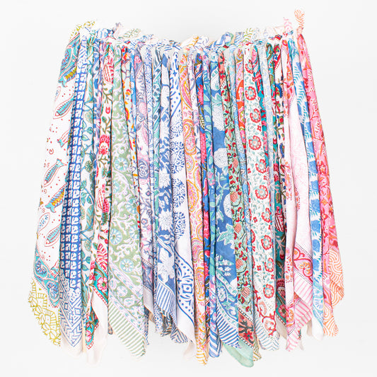 Set of 55 - Handmade Boho Cotton Bandana, Organic Block Printed Scarf, Paisley Hair Or Neck Wrap, Sustainable Unisex Fashion Accessory, Eco-Friendly Gift