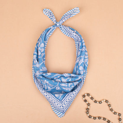 Set of 55 - Handmade Boho Cotton Bandana, Organic Block Printed Scarf, Paisley Hair Or Neck Wrap, Sustainable Unisex Fashion Accessory, Eco-Friendly Gift