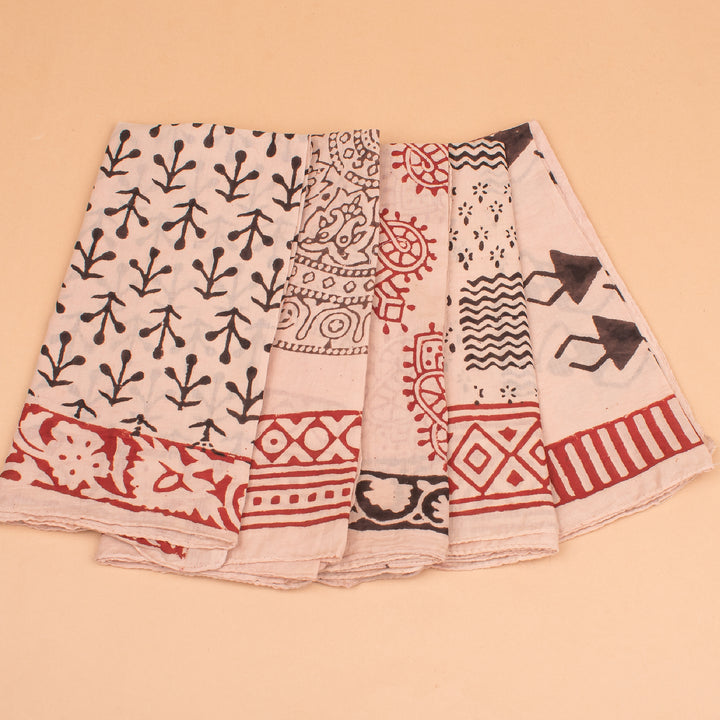 Set of 5 – Hand Block Dog Bandanas | Cotton Pet Neck Scarf
