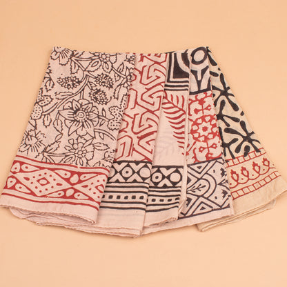 Set of 5 - Cotton Boho Bandana, Handmade Lightweight Scarf, Block Printed Paisley Hair Or Neck Wrap, Sustainable Unisex Accessory Fashion Gift